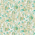 Khroma|Papier peint floral beige et vert détails métallisés|Papier Peint