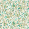 Khroma|Papier peint floral beige et vert détails métallisés|Papier Peint