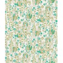 Khroma|Papier peint floral beige et vert détails métallisés|Papier Peint