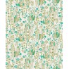 Khroma|Papier peint floral beige et vert détails métallisés|Papier Peint