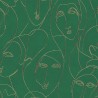 Khroma|Egyptian faces Wallpaper in green and golden metallic tones|Wallpaper