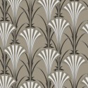 Papeldecor|Wallpaper with shimmering Art Deco beige champagne fans|Wallpaper
