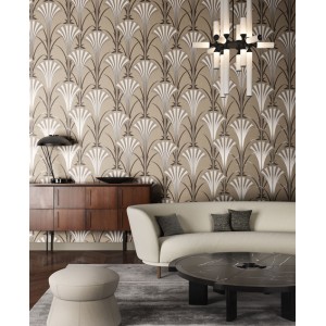 Elitis|Golden yellow stucco wallpaper with plaster effect|Wallpaper 2