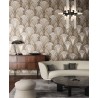 Papeldecor|Papier Peint éventails avec brillance Art-Déco beige champagne|Papier Peint