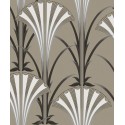 Papeldecor|Papier Peint éventails avec brillance Art-Déco beige champagne|Papier Peint