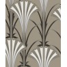 Papeldecor|Papier Peint éventails avec brillance Art-Déco beige champagne|Papier Peint