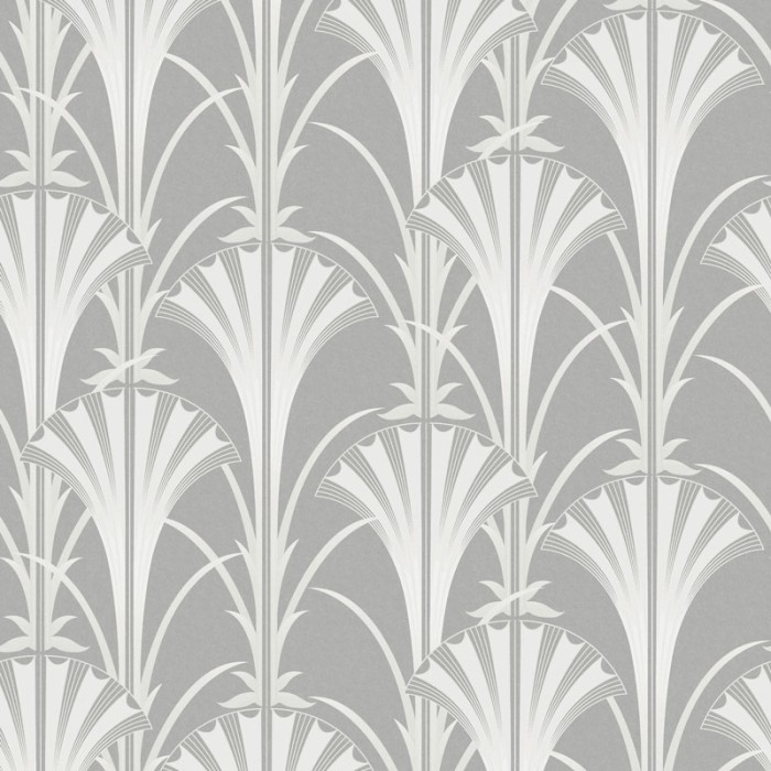 Papeldecor|Papel pintado estilo Art Déco con brillos verde y plateado|Papel Pintado