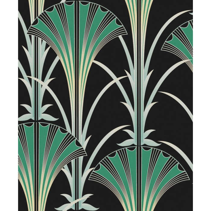 Papeldecor|Silberne metallisierte Tapete im Art-Déco-Stil|Tapeten