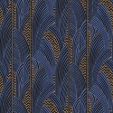 Papeldecor|Modern design wallpaper with arched blue and metallic bronze motifs|Wallpaper