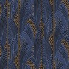Papeldecor|Modern design wallpaper with arched blue and metallic bronze motifs|Wallpaper