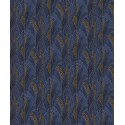 Papeldecor|Papier peint design moderne motifs incurvés bleu et bronze métallisé|Papier Peint