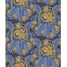 Papeldecor|Wallpaper blue-gold floral gloss on black|Wallpaper