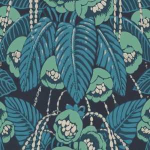 Caselio|Papel pintado floral tropical con periquitos verde|Tropical