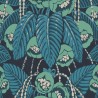 Papeldecor|Tapete Exotisches Blumenmuster Grün-Blau glänzend|Tapeten