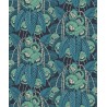 Papeldecor|Tapete Exotisches Blumenmuster Grün-Blau glänzend|Tapeten