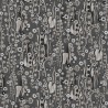 Papeldecor|Tapete mit Blumen und Kreisen mit grauen und schwarzen Metallelementen|Tapeten