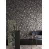 Papeldecor|Wallpaper flowers and circles with gray and black metallic elements|Wallpaper