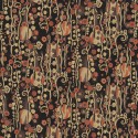 Papeldecor|Papier peint abstrait fleurs et cercles noir avec doré métallisé|Papier Peint