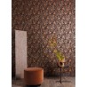 Papeldecor|Abstract wallpaper with flowers and circles, black with metallic gold|Wallpaper