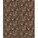 Papeldecor|Abstract wallpaper with flowers and circles, black with metallic gold|Wallpaper
