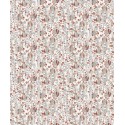Papeldecor|Papier peint imprimé de fleurs et de cercles abstraits rouges sur un fond beige sable|Papier Peint