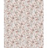 Papeldecor|Papier peint imprimé de fleurs et de cercles abstraits rouges sur un fond beige sable|Papier Peint