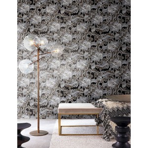 Papeldecor|Tapete Betonoptik mit Kupferornamenten|Tapeten 2