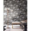 Khroma|Papier peint abstrait jardin japonais noir|Papier Peint