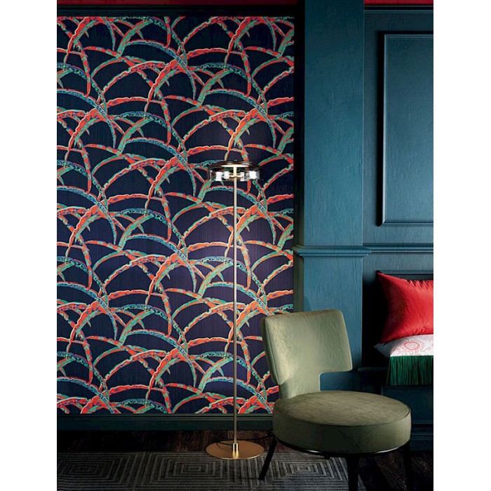 Khroma|Papel Pintado oriental inspirado en chiles fondo azul|Papel Pintado