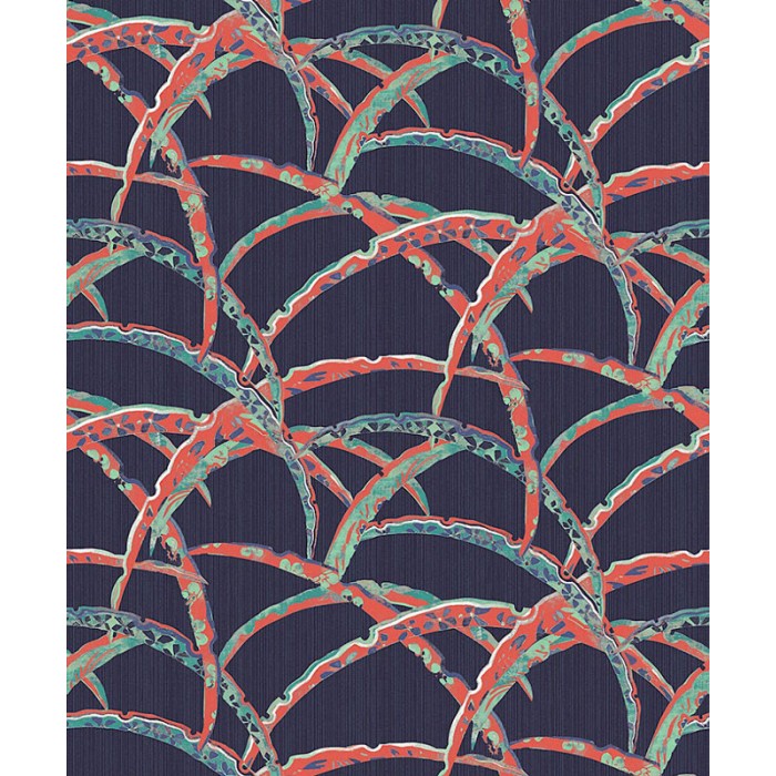 Khroma|Papel Pintado oriental inspirado en chiles fondo azul|Papel Pintado