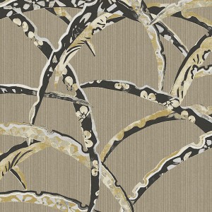 Caselio|Textile effect wallpaper in black|Wallpaper
