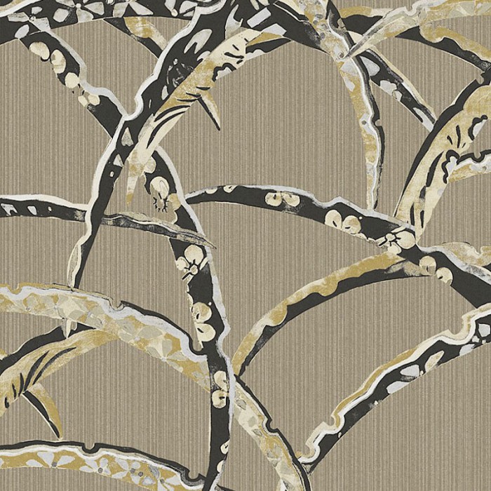 Khroma|Papel Pintado oriental con chiles marrón y beige|Papel Pintado