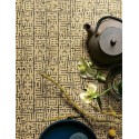 Khroma|Oriental labyrinth Wallpaper in ochre yellow|Wallpaper