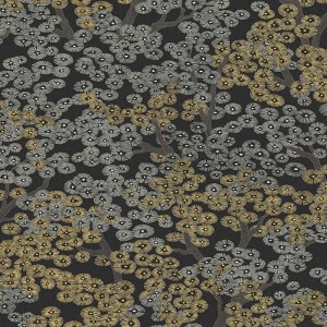 Elitis|Textile-effect wallpaper, oriental silk in indigo blue|Wallpaper