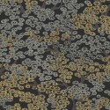 Khroma|Papier peint japonais petites fleurs noir et doré|Papier Peint