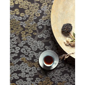 Elitis|Textile-effect wallpaper, oriental silk in indigo blue|Wallpaper 2