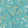 Papeldecor|Tapete Kirschblüte in grün und gold im orientalischen Stil|Tapeten