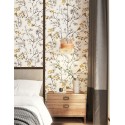 Papeldecor|Cherry blossom oriental style white cream and gold wallpaper|Wallpaper