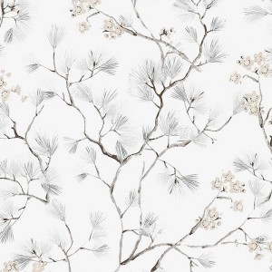 Casadeco|Japanese floral wallpaper with red peonies and cherry blossoms|Japanese Flowers