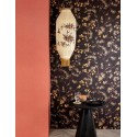 Papeldecor|Japanese-style black and green cherry blossom wallpaper|Wallpaper