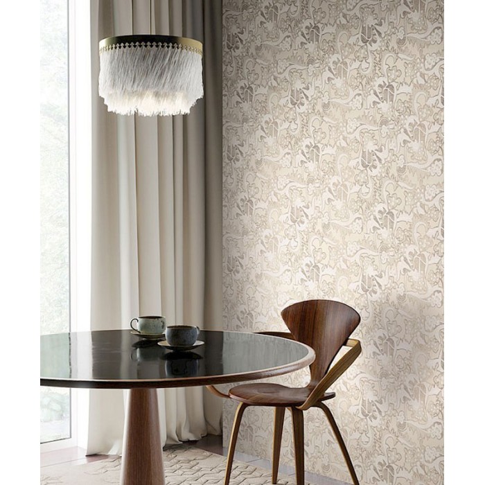 Papeldecor|Papel pintado inspirado en jardín japonés con un toque abstracto|Papel Pintado