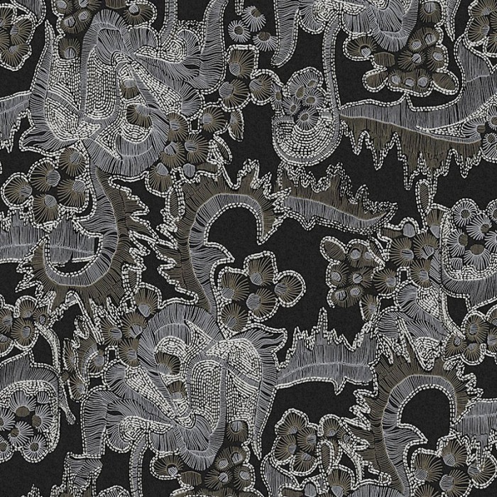 Papeldecor|Papel pintado jardín japonés moderno color negro|Papel Pintado