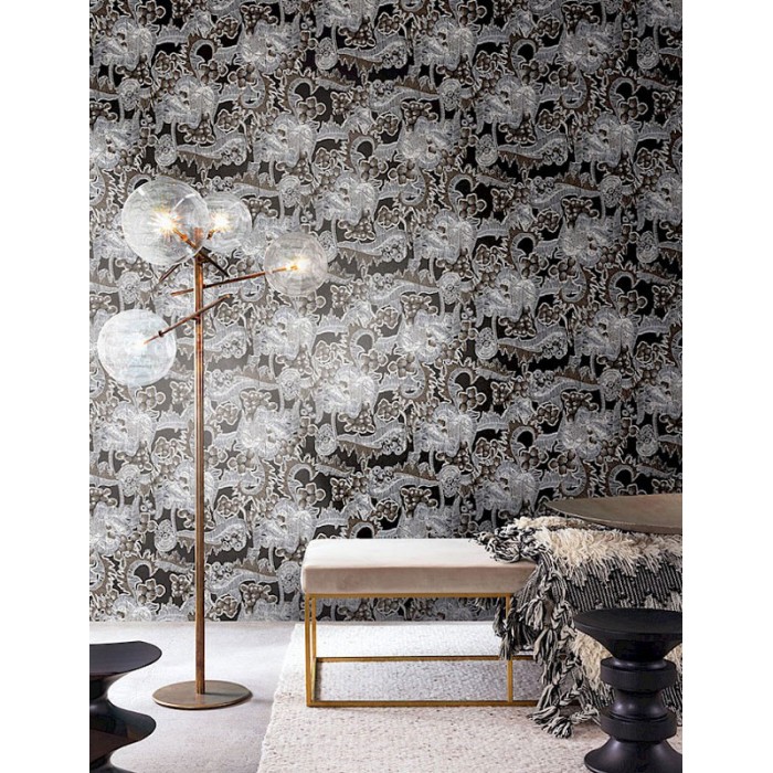 Papeldecor|Papier peint jardin japonais moderne noir|Papier Peint