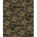 Papeldecor|Papier peint jardin japonais vert avec fond noir|Papier Peint