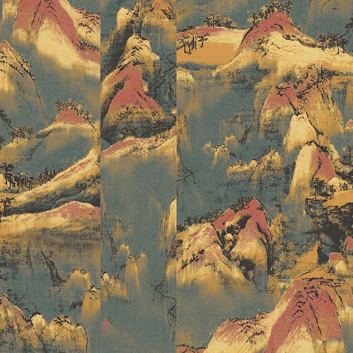 Papeldecor|Papel pintado paisaje japonés con montañas abstracto|Papel Pintado