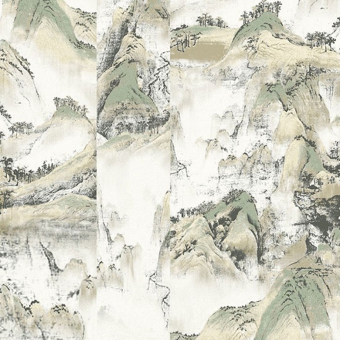 Papeldecor|Papel pintado paisaje oriental estilo abstracto con forma de paneles|Papel Pintado