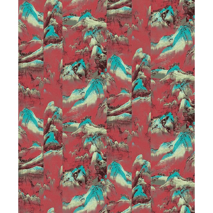 Papel pintado paisajes japonés con montañas paneladas estilo oriental -  222-2033