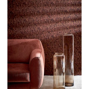 Eijffinger|Papel pintado siluetas de flores marrón cobre romántico|Alta Gama 2