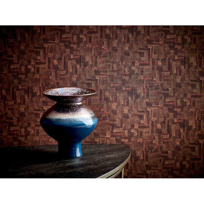 Papeldecor|Papier peint à effet textile avec des formes abstraites dans des tons marron|Papier Peint