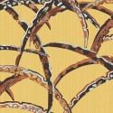 Papeldecor|Oriental style Japanese yellow background wallpaper|Wallpaper
